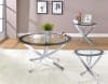 Brooke 3 Piece Round Coffee Table Set in Chrome/Clean and Black Finish by Coaster - COA-702588 - Image 2 of 0