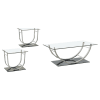 Danville 3 Piece Glass Top Coffee Table Set in Mirror and Chrome Finish by Coaster - COA-704988 - Image 1 of 0
