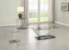 Danville 3 Piece Glass Top Coffee Table Set in Mirror and Chrome Finish by Coaster - COA-704988 - Image 2 of 0