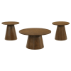 Franklin 3 Piece Round Pedestal Cocktail Table Set in Dark Brown Finish by Coaster - 706438-S3 - Image 2 of 0