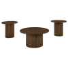 Hamlyn 3 Piece Round Cocktail Table Set in Walnut Finish by Coaster - 706518-S3 - Image 2 of 0