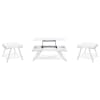 Marcia 3 Piece Lift Top Coffee Table Set in White High Gloss and Chrome Finish by Coaster - COA-708158 - Image 2 of 0