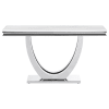 Kerwin U-Base Stone Top Sofa Table in White and Chrome Finish by Coaster - COA-708539 - Image 3 of 0