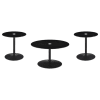 Ganso 3 Piece Round Glass Top Coffee Table Set in Black Glass and Sandy Black Finish by Coaster - COA-709688 - Image 1 of 0