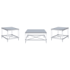 Lindley 3 Piece Square Coffee Table Set in Mirror and Chrome Finish by Coaster - COA-709728 - Image 1 of 0