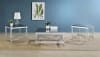 Lindley 3 Piece Square Coffee Table Set in Mirror and Chrome Finish by Coaster - COA-709728 - Image 2 of 0