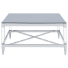 Lindley 3 Piece Square Coffee Table Set in Mirror and Chrome Finish by Coaster - COA-709728 - Image 4 of 0