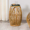 Dahlia Round Glass Top Woven Rattan Coffee Table in Natural Brown Finish by Coaster - 709808 - Image 2 of 0