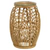 Dahlia Round Glass Top Woven Rattan Coffee Table in Natural Brown Finish by Coaster - 709808 - Image 3 of 0