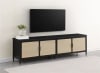 Amherst 78"Inch 4-Door Metal TV Stand in Natural and Black Finish by Coaster - COA-710035 - Image 2 of 0