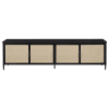 Amherst 78"Inch 4-Door Metal TV Stand in Natural and Black Finish by Coaster - COA-710035 - Image 3 of 0