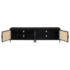 Amherst 78"Inch 4-Door Metal TV Stand in Natural and Black Finish by Coaster - COA-710035 - Image 4 of 0