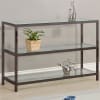 Trini 2-Shelf Glass Top Console Table in Clear and Black Nickle Finish by Coaster - COA-720229 - Image 2 of 0