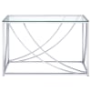 Lille Glass Top Console Accent Table in Clear and Chrome Finish by Coaster - COA-720499 - Image 3 of 0