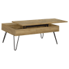 Fanning 3 Piece Lift Top Coffee Table Set in Golden Oak and Black Finish by Coaster - COA-723368 - Image 3 of 0