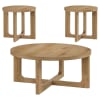 Kessler 3 Piece Round Cocktail Table Set in Light Oak Finish by Coaster - 735988-S3 - Image 2 of 0
