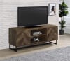 Myles 60"Inch 2-Door Wood TV Stand in Rustic Oak Finish by Coaster - COA-736052 - Image 2 of 0