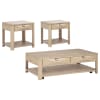 Marcelo 3 Piece Cocktail Table Set in Light Elm Finish by Coaster - 736058-S3 - Image 2 of 0