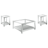 Valentina 3 Piece Mirrored Coffee Table Set in Silver and Mirror Finish by Coaster - COA-736218 - Image 2 of 0