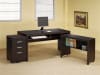 3 Piece Computer Desk in Cappuccino Finish by Coaster - 800901 - Image 1 of 0