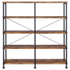Analiese 63-Inch 4-Shelf Double Bookshelf in Rustic Nutmeg Finish by Coaster - COA-801543 - Image 5 of 0