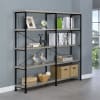Analiese 63-Inch 4-Shelf Double Bookshelf in Grey Driftwood Finish by Coaster - COA-801544 - Image 2 of 0