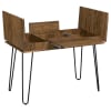 Sheeran Writing Desk with Storage in Rustic Amber and Black Finish by Coaster - COA-802011 - Image 4 of 0