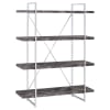 Grimma 63-Inch 4-Shelf Bookshelf in Rustic Grey and Chrome Finish by Coaster - COA-802613 - Image 1 of 0