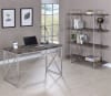 Grimma 63-Inch 4-Shelf Bookshelf in Rustic Grey and Chrome Finish by Coaster - COA-802613 - Image 3 of 0