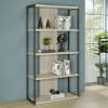 Loomis 72-Inch 4-Shelf Bookshelf in Whitewashed Grey Finish by Coaster - COA-805883 - Image 2 of 0