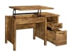 Delwin Lift Top Office Desk 2 Piece Home Office Set in Antique Nutmeg Finish by Coaster - 881240-S - Image 5 of 0
