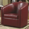 Swivel Accent Chair in Red Vinyl Upholstery by Coaster - 902099 - Image 2 of 0