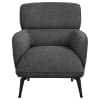 Andrea Upholstered Crecent Arm Accent Chair in Grey Fabric and Black by Coaster - COA-903082 - Image 3 of 0