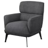 Andrea Upholstered Crecent Arm Accent Chair in Grey Fabric and Black by Coaster - COA-903082 - Image 4 of 0