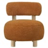 Zonie Boucle Upholstered Barrel Back Accent Chair in Orange and Natural by Coaster - COA-903167 - Image 3 of 0