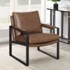 Eclectic Accent Chair in Brown Leatherette by Coaster - 904112 - Image 1 of 0