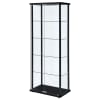 Delphinium 5-Shelf Clear Glass Curio Display Cabinet in Black Finish by Coaster - COA-950170 - Image 4 of 0