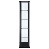 Delphinium 5-Shelf Clear Glass Curio Display Cabinet in Black Finish by Coaster - COA-950170 - Image 5 of 0