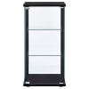 Cyclamen 3-Shelf Clear Glass Curio Display Cabinet in Black Finish by Coaster - COA-950179 - Image 3 of 0