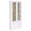 Hawthorne 4-Shelf Glass Door Tall Cabinet with Drawers in White Finish by Coaster - COA-953477 - Image 1 of 0