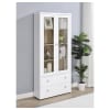 Hawthorne 4-Shelf Glass Door Tall Cabinet with Drawers in White Finish by Coaster - COA-953477 - Image 2 of 0