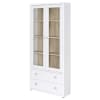 Hawthorne 4-Shelf Glass Door Tall Cabinet with Drawers in White Finish by Coaster - COA-953477 - Image 5 of 0