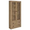 Hawthorne 4-Shelf Glass Door Cabinet with Drawers in Mango Finish by Coaster - COA-953479 - Image 1 of 0