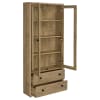 Hawthorne 4-Shelf Glass Door Cabinet with Drawers in Mango Finish by Coaster - COA-953479 - Image 3 of 0