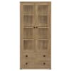 Hawthorne 4-Shelf Glass Door Cabinet with Drawers in Mango Finish by Coaster - COA-953479 - Image 4 of 0