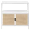 Amherst 2-Door Radio Weave Cane Metal Accent Cabinet in White and Natural Finish by Coaster - COA-961642 - Image 2 of 0