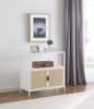 Amherst 2-Door Radio Weave Cane Metal Accent Cabinet in White and Natural Finish by Coaster - COA-961642 - Image 3 of 0
