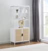 Amherst 3-Shelf Radio Weave Cane Metal Accent Cabinet in White and Natural Finish by Coaster - COA-961652 - Image 2 of 0