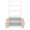 Amherst 3-Shelf Radio Weave Cane Metal Accent Cabinet in White and Natural Finish by Coaster - COA-961652 - Image 4 of 0
