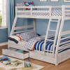 California Twin/Full Bunk Bed in Wire-Brushed White Finish by Furniture of America - FOA-CM-BK588BWH - Image 2 of 0